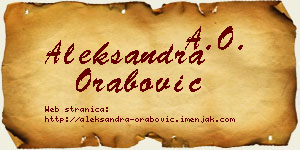 Aleksandra Orabović vizit kartica